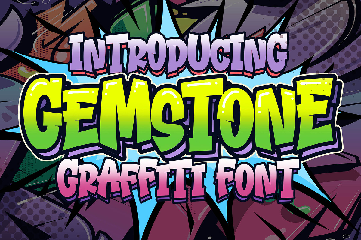 Gemstone Graffiti Font, a Font by Blankids Studio (Photo 1 of 5)