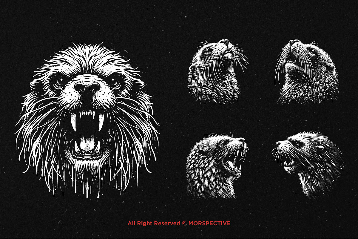 10 Bundle Dark Art Sea Lion Ocean, an Illustration by Morspective (Photo 3 of 7)