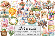 Sunny Easter Day Clipart, an Illustration by Design Market (Thumbnail 1 of 4)