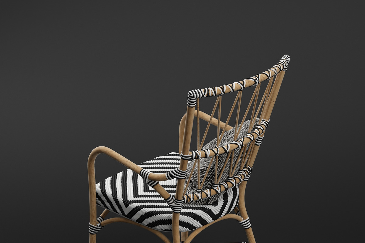 Criss Cross Black White Rattan Cafe, a Furniture 3D Model by NOMODOL (Photo 3 of 5)