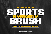 Sports Synergy Brush, a Sans Serif Font by QR Design Studio (Thumbnail 1 of 9)