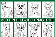 150 Baby Wild Animals Coloring Pages, a Brochure Template by Design Station (Thumbnail 2 of 5)