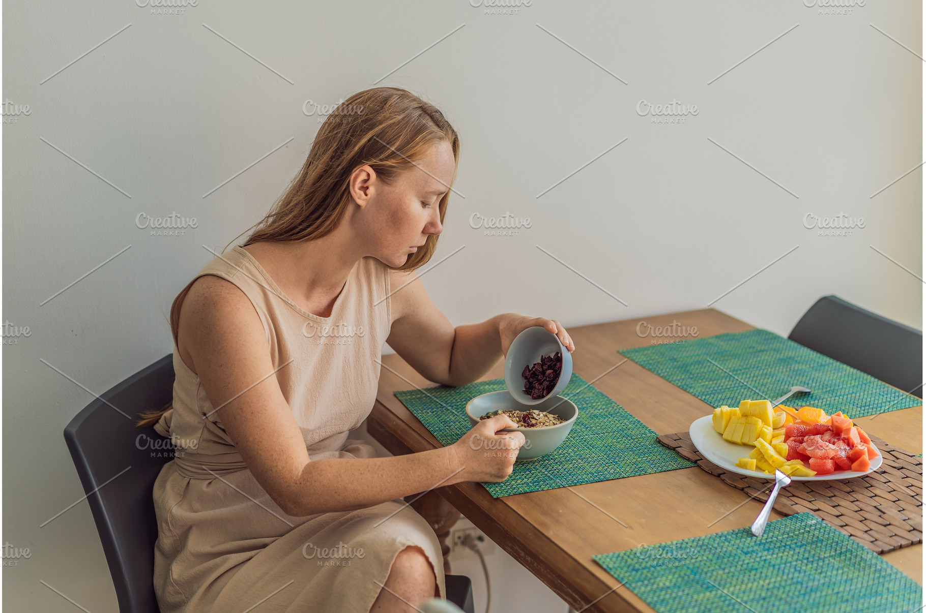 Woman enjoying a peaceful breakfast, a Person Photo by Elizaveta Galitskaya