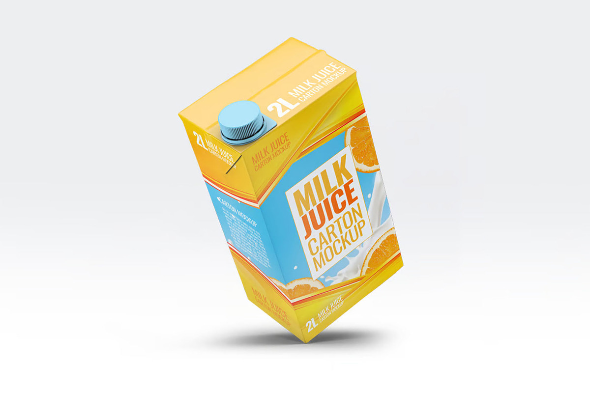 Milk or Juice Carton Mockup, an Advertising Mockup by Hubzway (Photo 6 of 7)