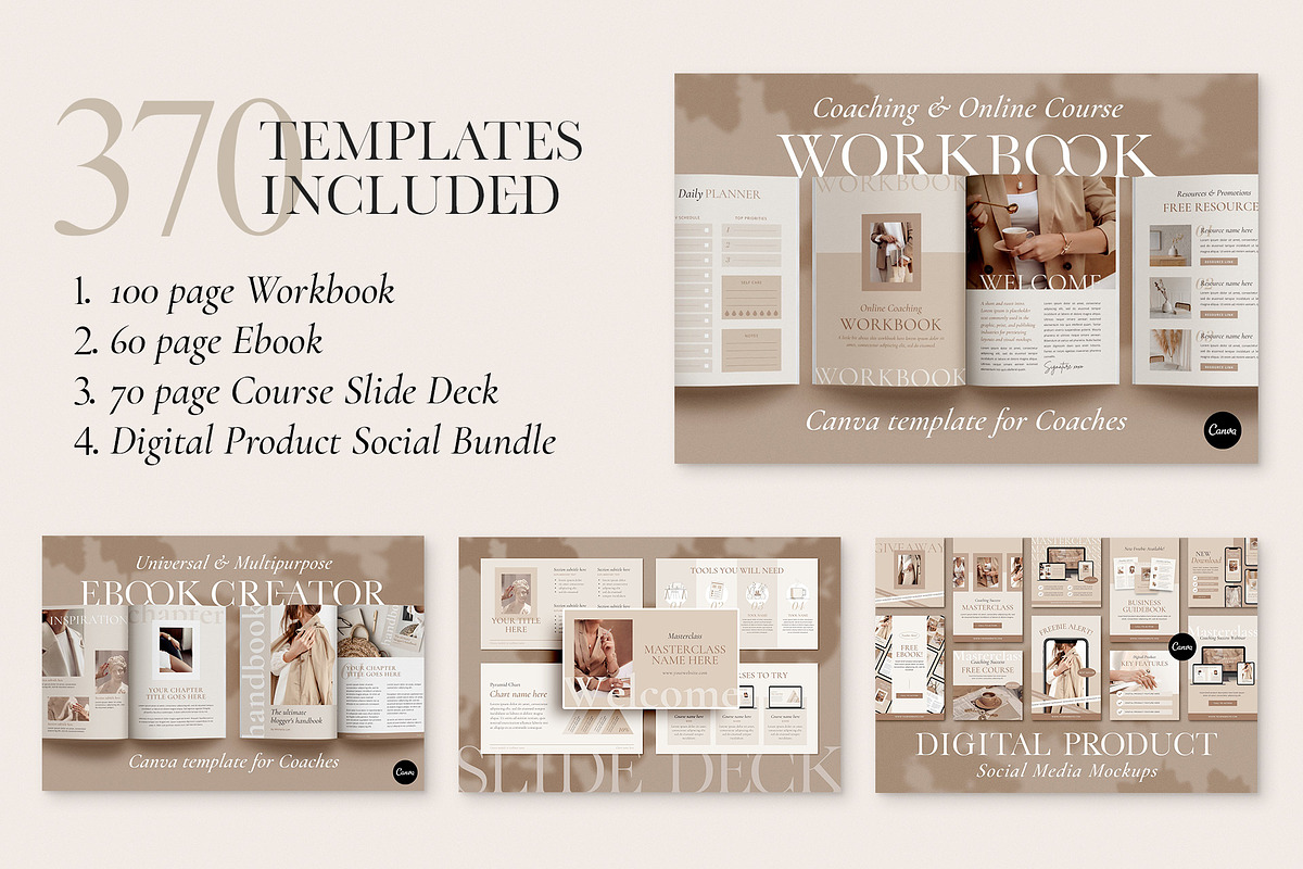 4 in 1 Course Creator Bundle CANVA, a Presentation Template by Studio Loire (Photo 3 of 73)