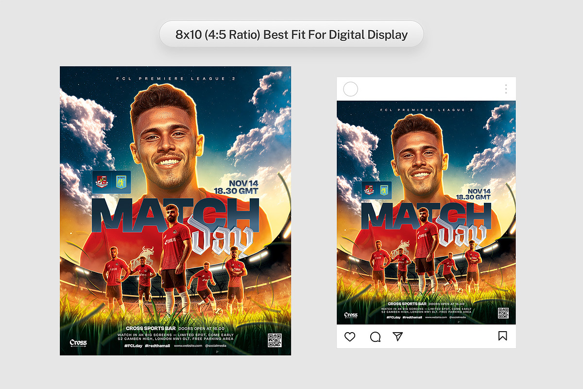 Football Match Day Flyer PSD Template preview 5