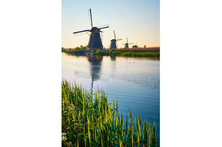 Windmills at Kinderdijk in Holland, an Architecture Photo by f9photos