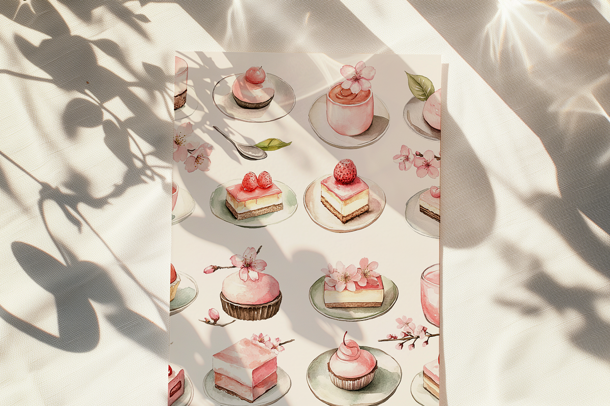 Watercolor Pink Dessert Clipart, a Decorative Illustration by ThaismotaCreativeCo (Photo 4 of 6)