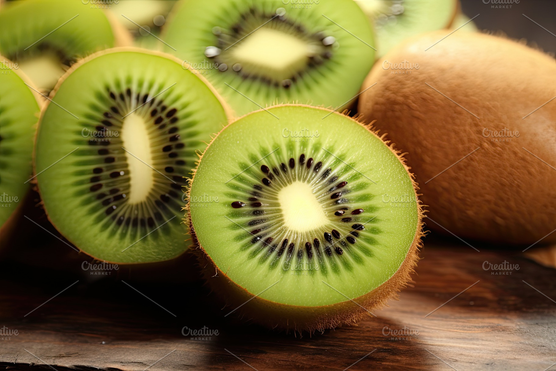 Kiwi fruit on wooden table, closeup., a Photo by Iftikhar Alam