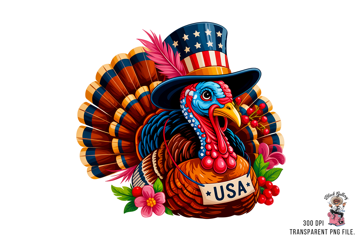 Patriotic Turkey Sublimation PNG, a Graphic by Clipart Bloom (Photo 4 of 11)