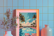 Miami Retro Pools Digital Prints, a Decorative Illustration by Rekas Diamond Studio (Thumbnail 2 of 5)