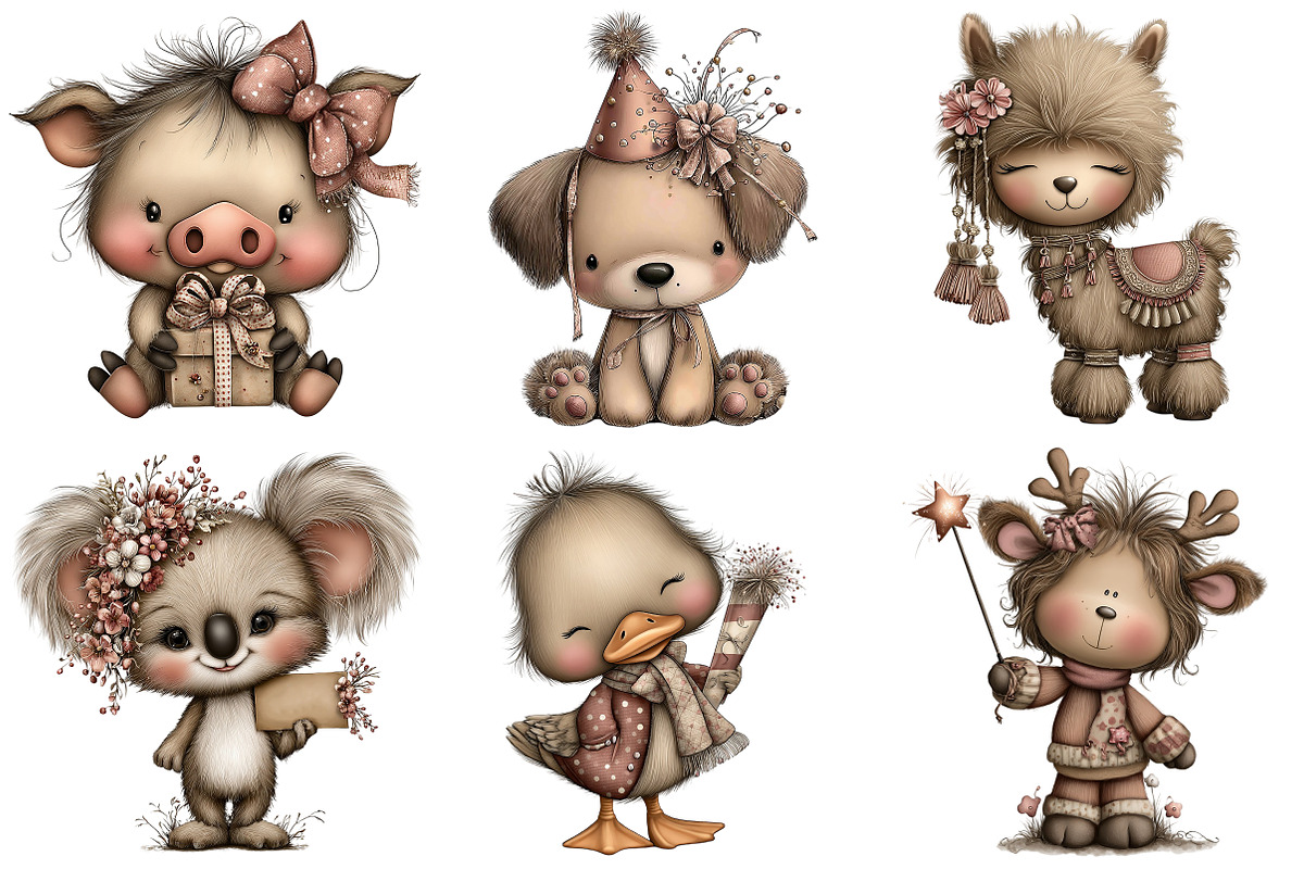 Whimsical New Year Animal Clipart, an Illustration by Craft Nest (Photo 5 of 8)