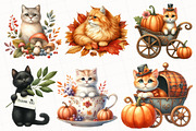 Watercolor Autumn Cat Clipart, an Illustration by OK Design (Thumbnail 3 of 5)
