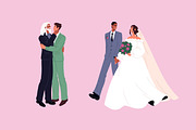Couples wedding. Newlywed family set, a Person Illustration by PaperTrident (Thumbnail 5 of 7)