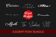 8 SCRIPT FONT BUNDLE, a Script Font by Gittype (Thumbnail 1 of 2)