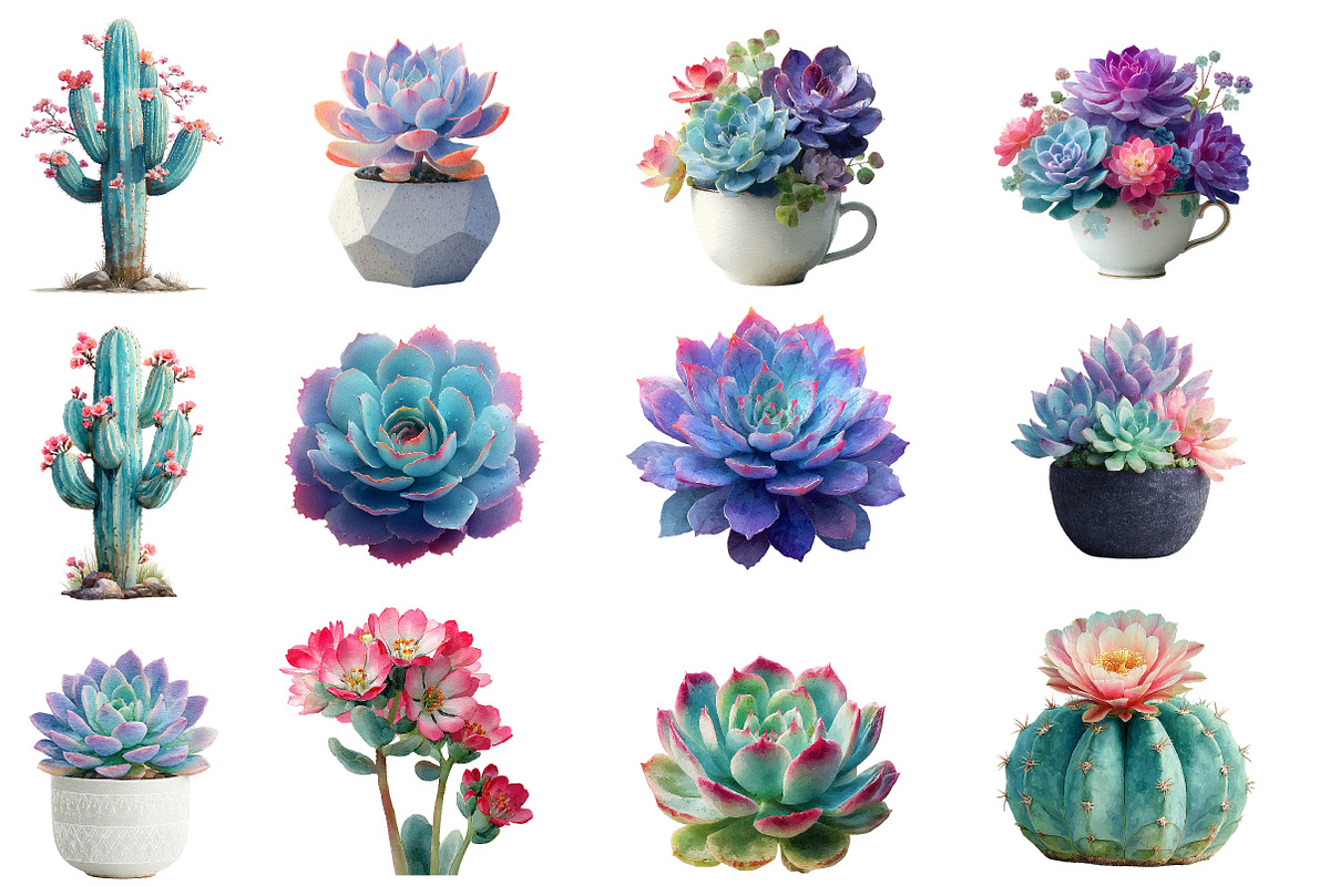 Watercolor Succulent Clipart, an Illustration by Designworld (Photo 2 of 4)