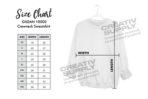 Gildan Crewneck Size Chart 18000