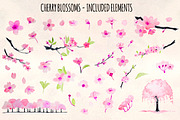 Cherry Blossoms 46 Hand Watercolors, a Seasonal Illustration by Violet LeBeaux (Thumbnail 2 of 3)