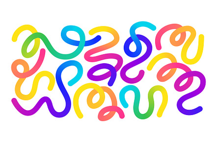 Sinuous twisting rainbow shapes -