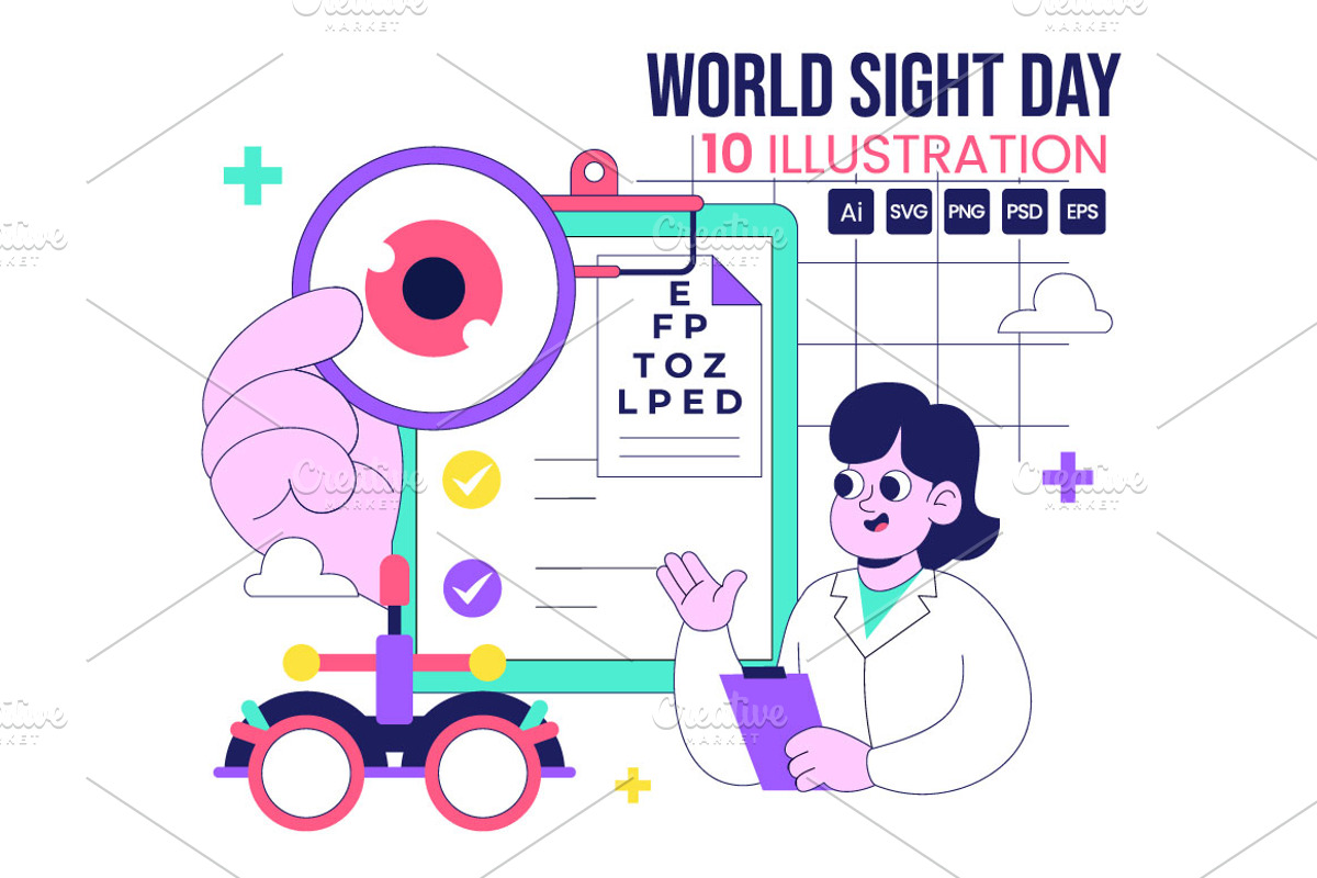 10 World Sight Day Illustration, a Healthcare Illustration by denayunebgt (Photo 1 of 4)