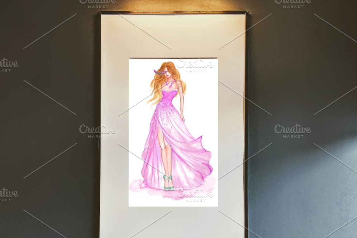 Watercolor Barbie Pink princess, a Person Illustration by tranyenhanu (Photo 3 of 3)
