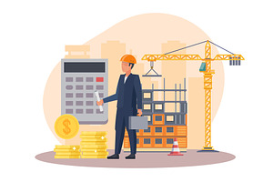 Construction costs. Calculation of, an Illustration by YummyBuum