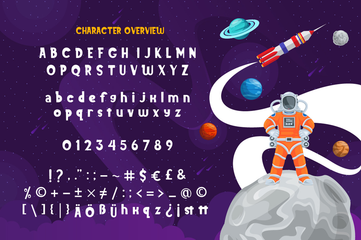 Planet Love - Fun Children Typeface preview 2