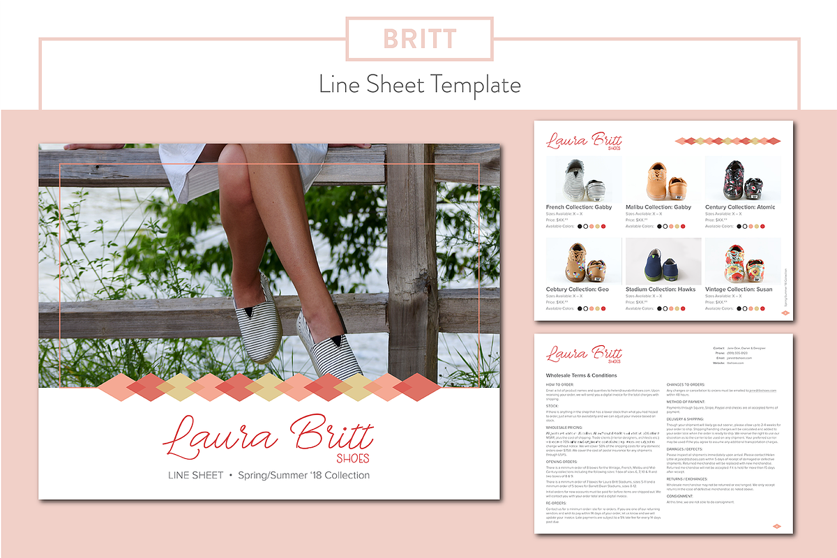 Britt Fashion Line Sheet Template, a Brochure Template by Stylishly Inspired (Photo 2 of 3)