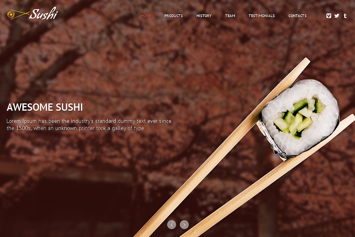 Sushi Responsive One Page Theme, a Landing Page Template by IceTemplates (Photo 1 of 3)