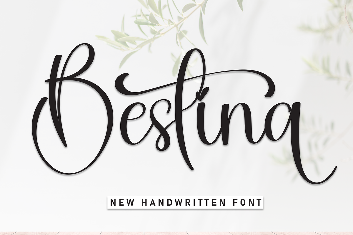 Bestina | Script Font, a Handwritten Font by Scratchones (Photo 1 of 9)