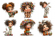 Whimsical Easter Cartoon Girl Clipar, an Illustration by Daily.Designs (Thumbnail 7 of 7)