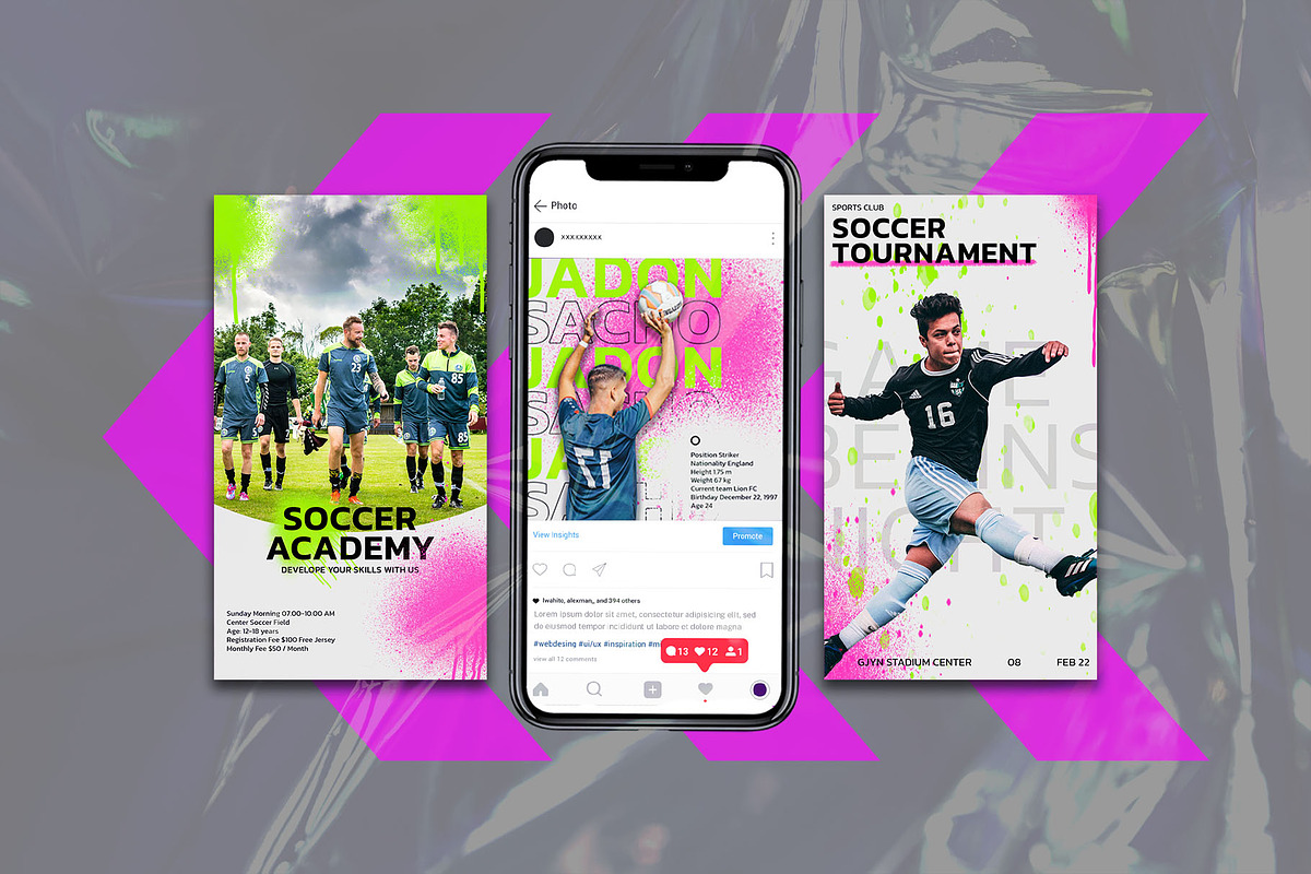 SoccerStyle Instagram Template | PSD, a Social Media Template by Azruca (Photo 3 of 6)