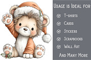 Whimsical Christmas Lion Clipart, an Illustration by Pixels.Craft (Thumbnail 4 of 6)