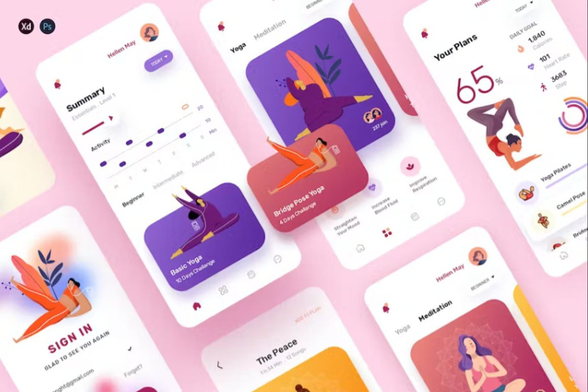 May - Yoga and Meditation Mobile App, an UI Kit Template by Lumina_ui_ux202 (Photo 2 of 10)
