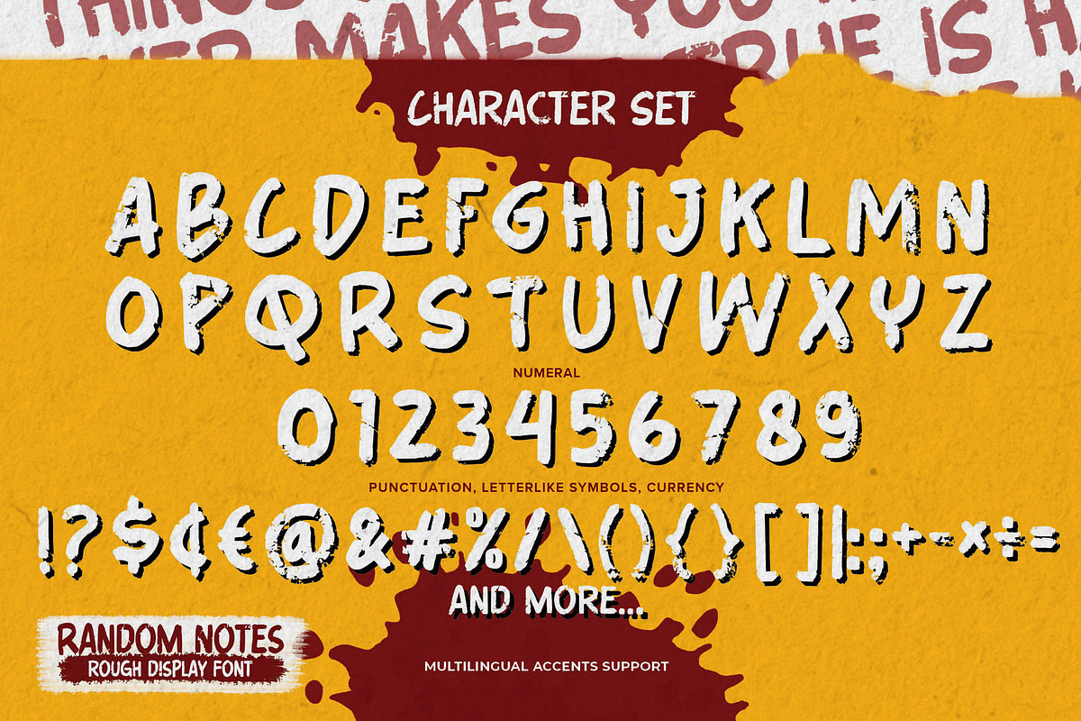 Random Notes - Rough Display Font, a Font by Gassstype (Photo 7 of 8)