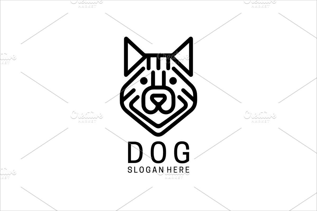 Line Art Dog Logo Design, a Branding & Logo Template by Vectorium Studio