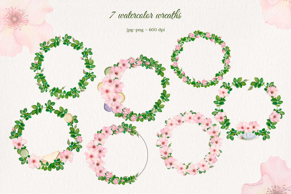 Rococo Wild Rose|Watercolor Tea Time, an Object Illustration by SunnJaneArt (Photo 10 of 11)