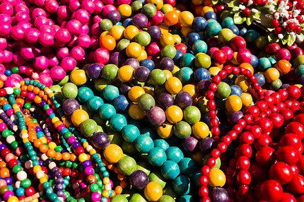 Colorful wooden necklaces stock photo containing bead and closeup, a Beauty & Fashion Photo by Wedphoto