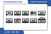 Vintage Cassette Tape Icon Pack, a Solid Icon by Fontmine Studio (Thumbnail 1 of 3)