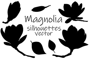 Magnolia Silhouettes Vector