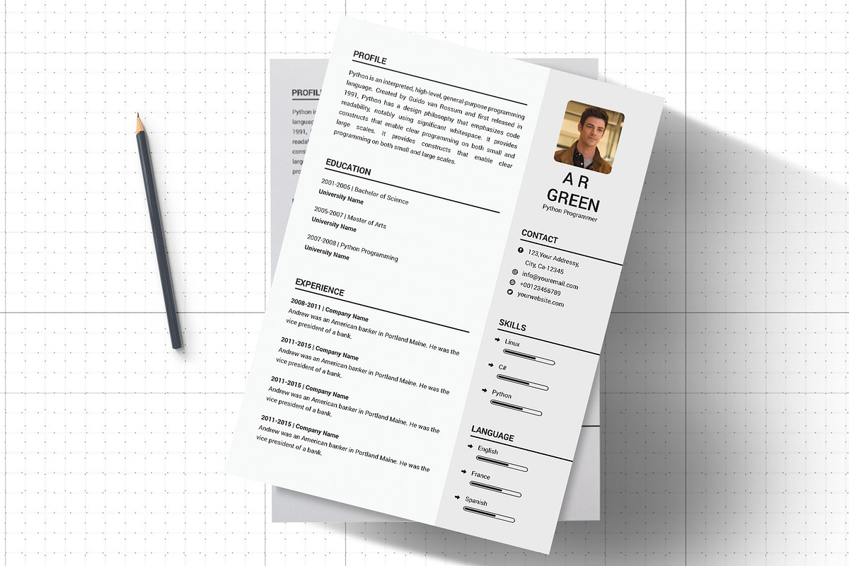 Clean Resume/CV, a Resume Template by designvillage (Photo 5 of 12)