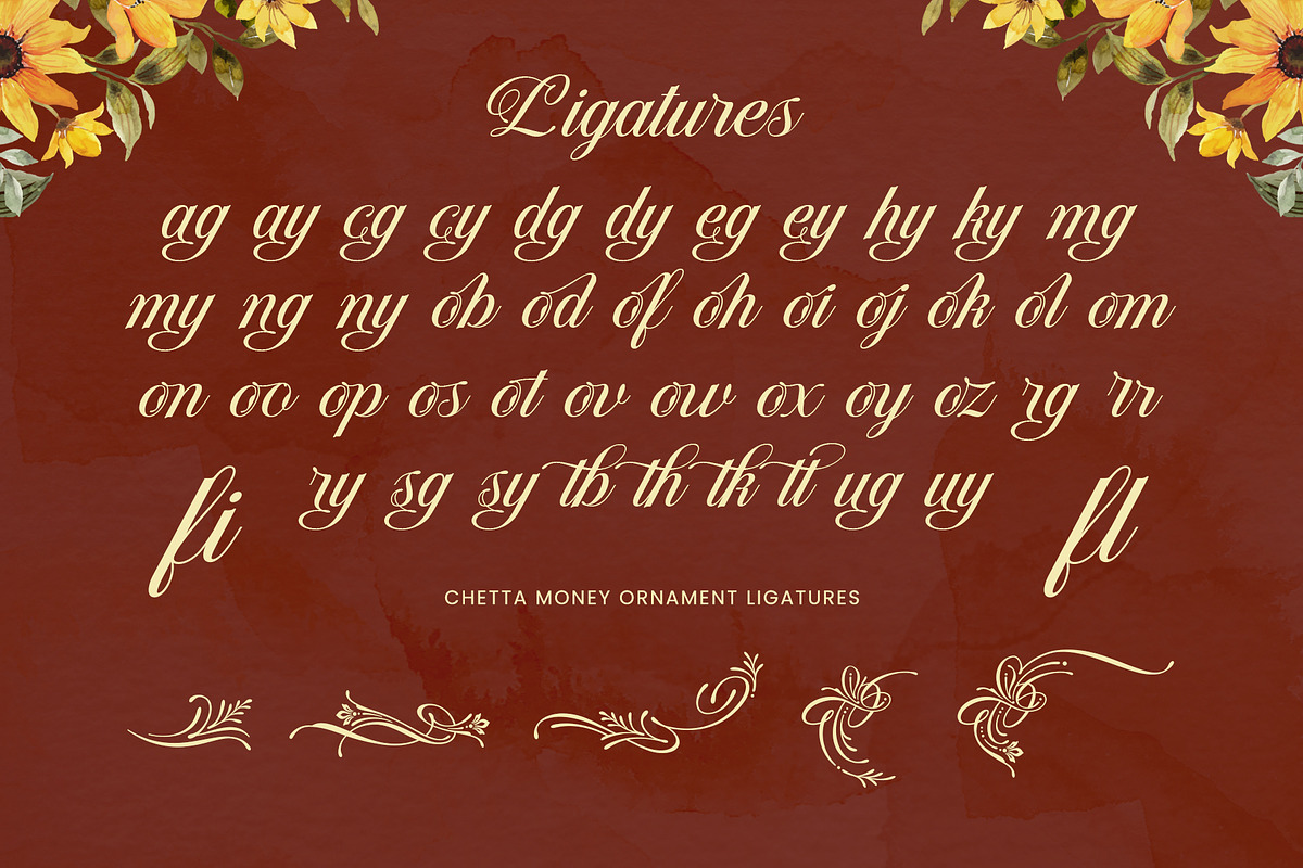 Chetta Money Typeface, a Script Font by alit design (Photo 15 of 17)