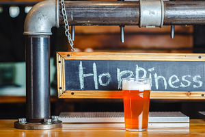 Pale ale in a pub containing alcohol, ale, and amber