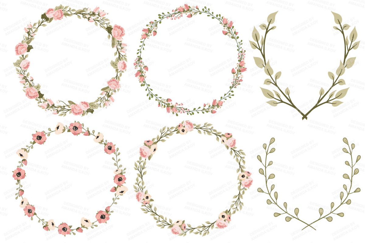 Wedding Floral Clipart & Vectors, an Illustration by Amanda Ilkov (Photo 3 of 4)