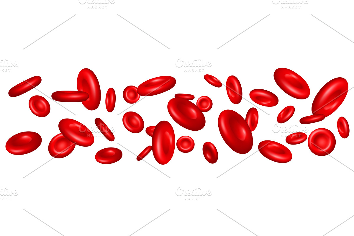 Realistic red blood cells flow, a Healthcare Illustration by Vectorbuum