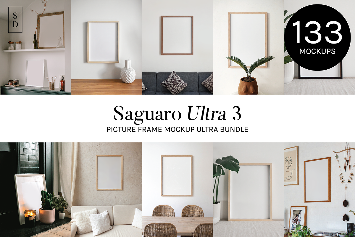 Picture Frame Mockup Ultra Bundle 3, a Household Mockup by Saguaro Digital (Photo 1 of 37)