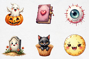 Kawaii Halloween Clipart Bundle, an Illustration by CrexoraLab (Thumbnail 3 of 5)