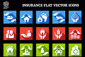 Insurance Flat Vector Icons