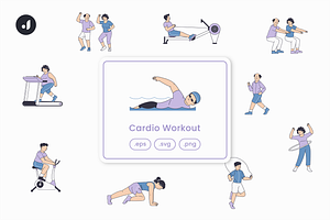 Cardio Workout Illustration, an Object Graphic by Jump Studio