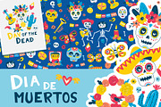 Día de los Muertos Clipart & Pattern, a Seasonal Illustration by VasilkovS (Thumbnail 1 of 7)